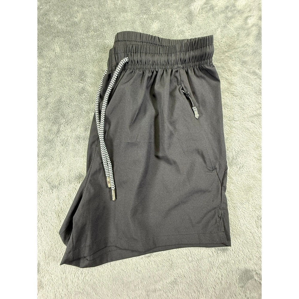 Women's Black Athletic Running Shorts XS Zipper Pockets Drawstring Stretch